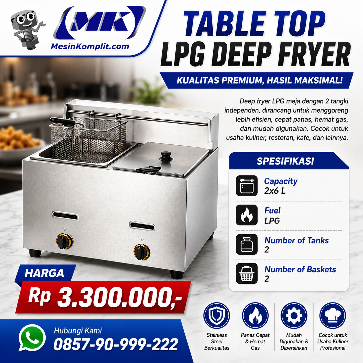 Penggoreng Deep Fryer Gas...